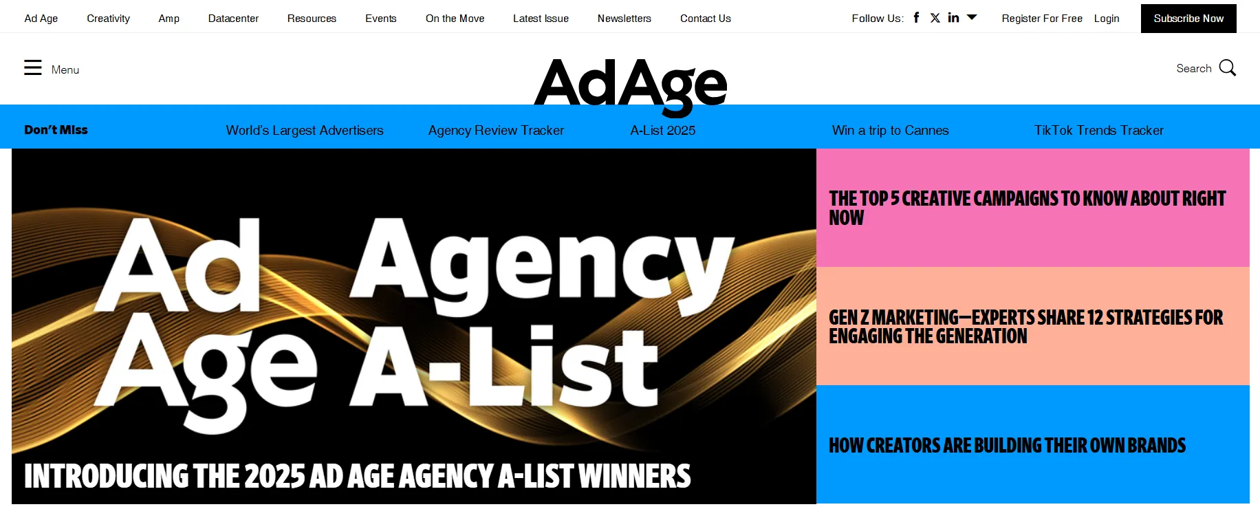 Ad Age 웹사이트
